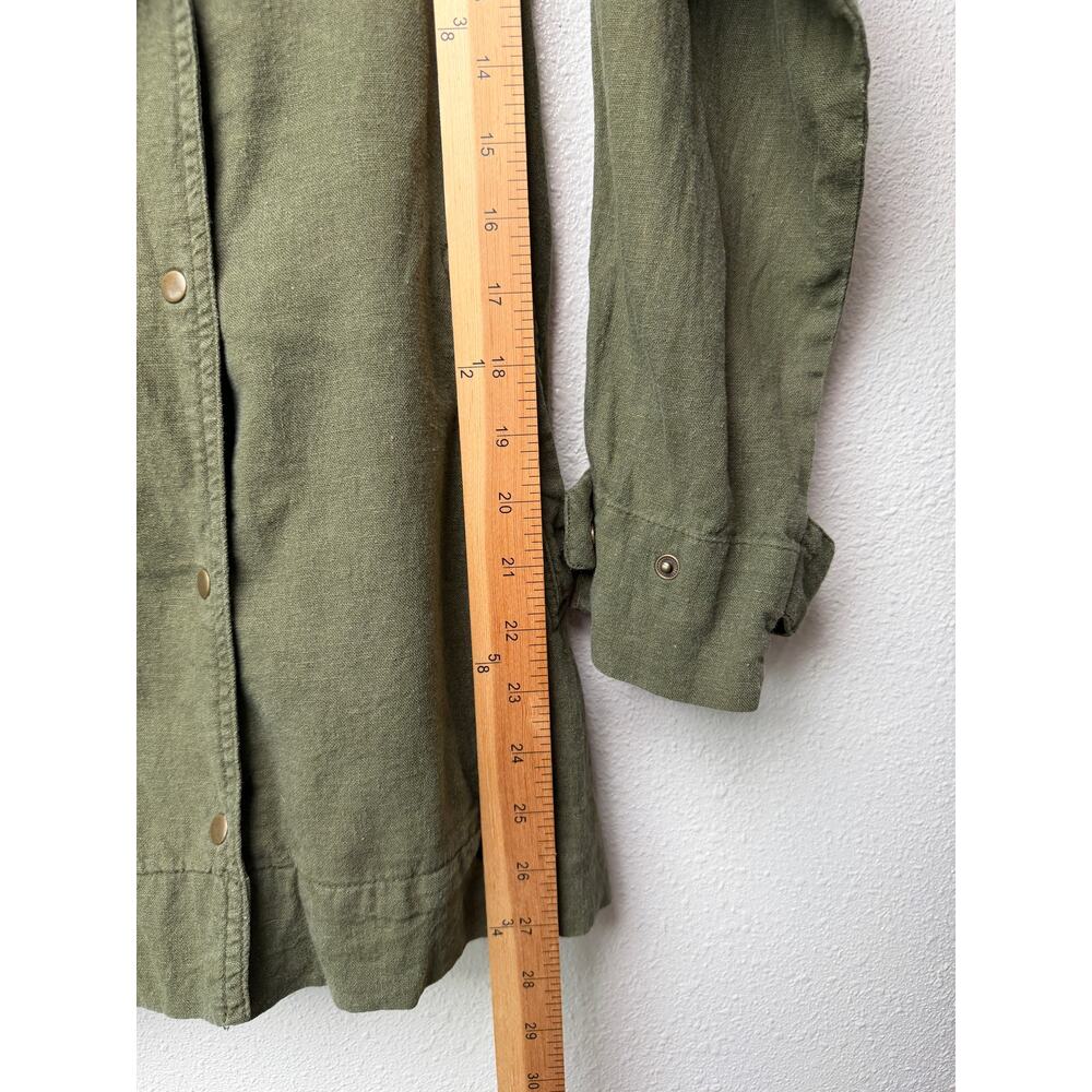 Love Tree Olive Linen Blend Moto Jacket Women's M - Picture 15 of 15